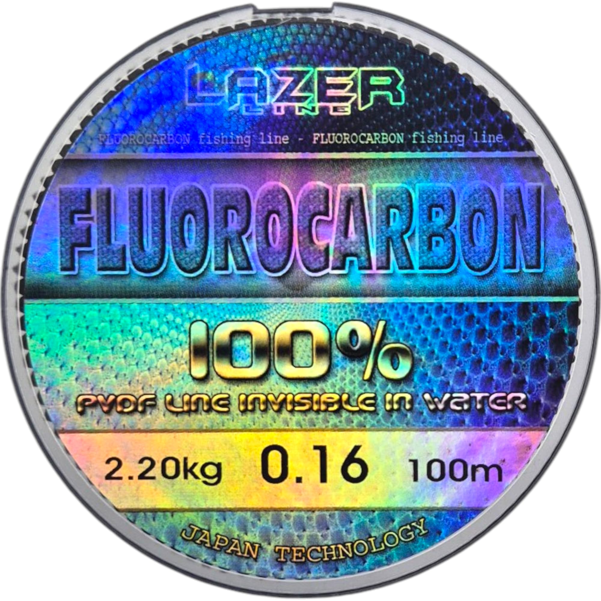 Hilo de Pescar Fluorocarbono 100m DIA0,16mm Test 2,2kg - Hilo Transparente para Carpa - Sedal de Pesca Trucha - Carpfishing - Pesca Spinning - Accesorios Pesca Surfcasting - Línea Pesca Mar