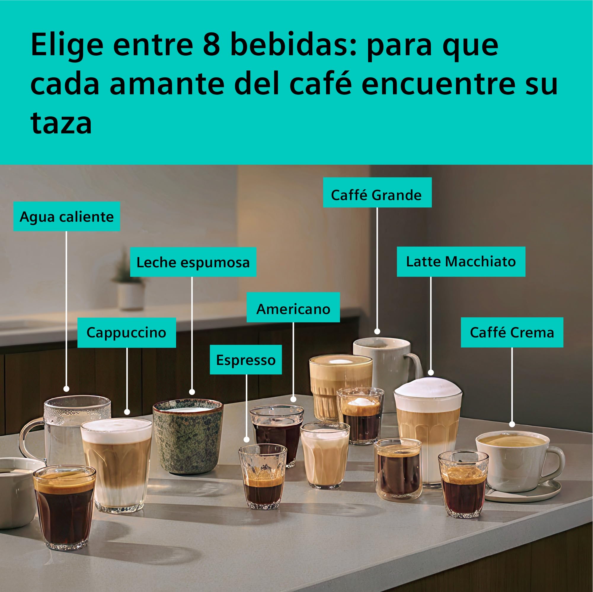 SIEMENS, Cafetera superautomática EQ500 iAroma, tactil, Negro, TP553E19 | Prepara dos tazas a la vez, personaliza tu bebida favorita con un toque y controla todo desde el móvil. Limpieza fácil.