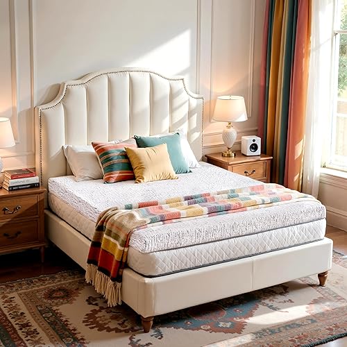 Miniatura 10 de CHUN YI Cubrecolchón de espuma viscoelástica de 3 pulgadas, tamaño matrimonial, de gel de ventilación refrescante, protector de colchón de alta