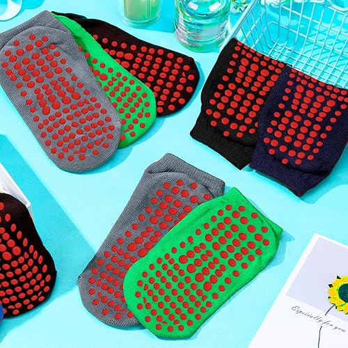 Miniatura 7 de Geyoga 12 pares de calcetines antideslizantes con agarre al tobillo para niños y niñas pequeños