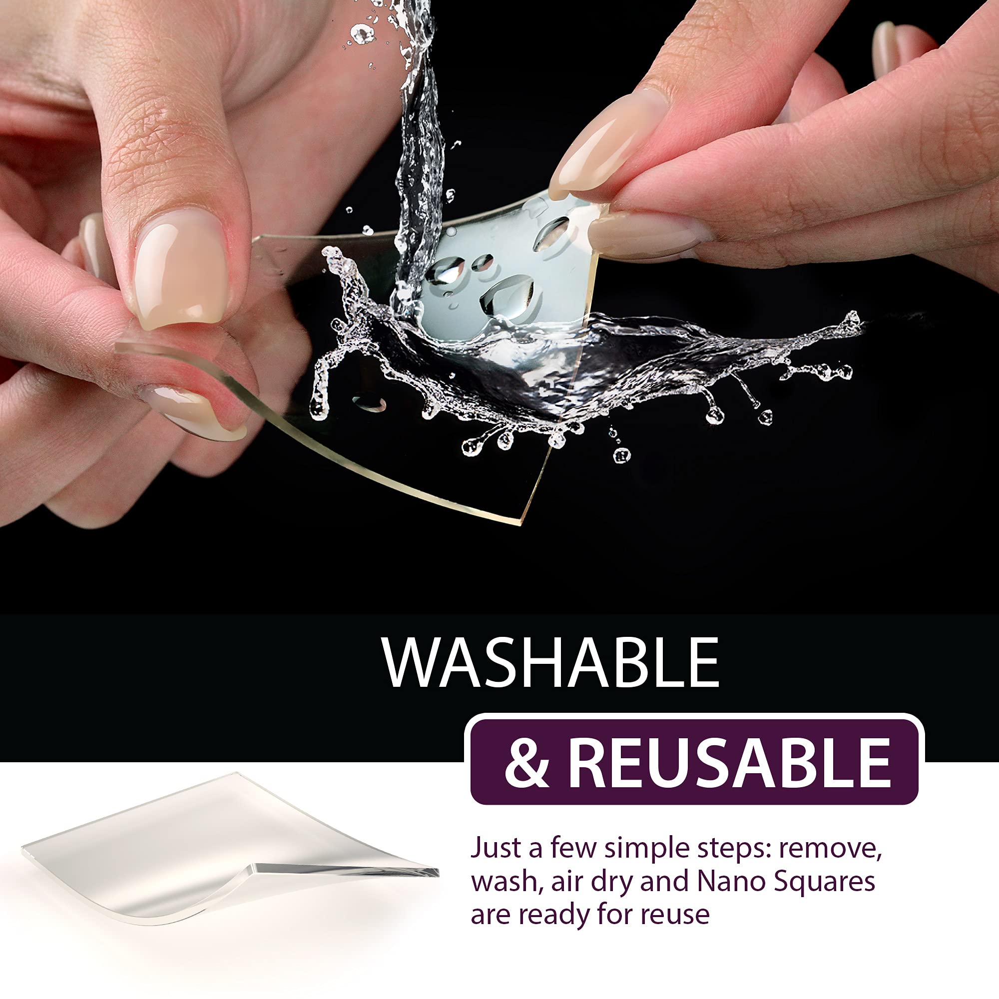 Cuadrados de montaje grandes de doble cara – Adhesivos para colgar en la pared – Masilla de póster para paredes extraíble – Perchas de cuadros sin clavos – Cinta de doble cara resistente – Cinta de
