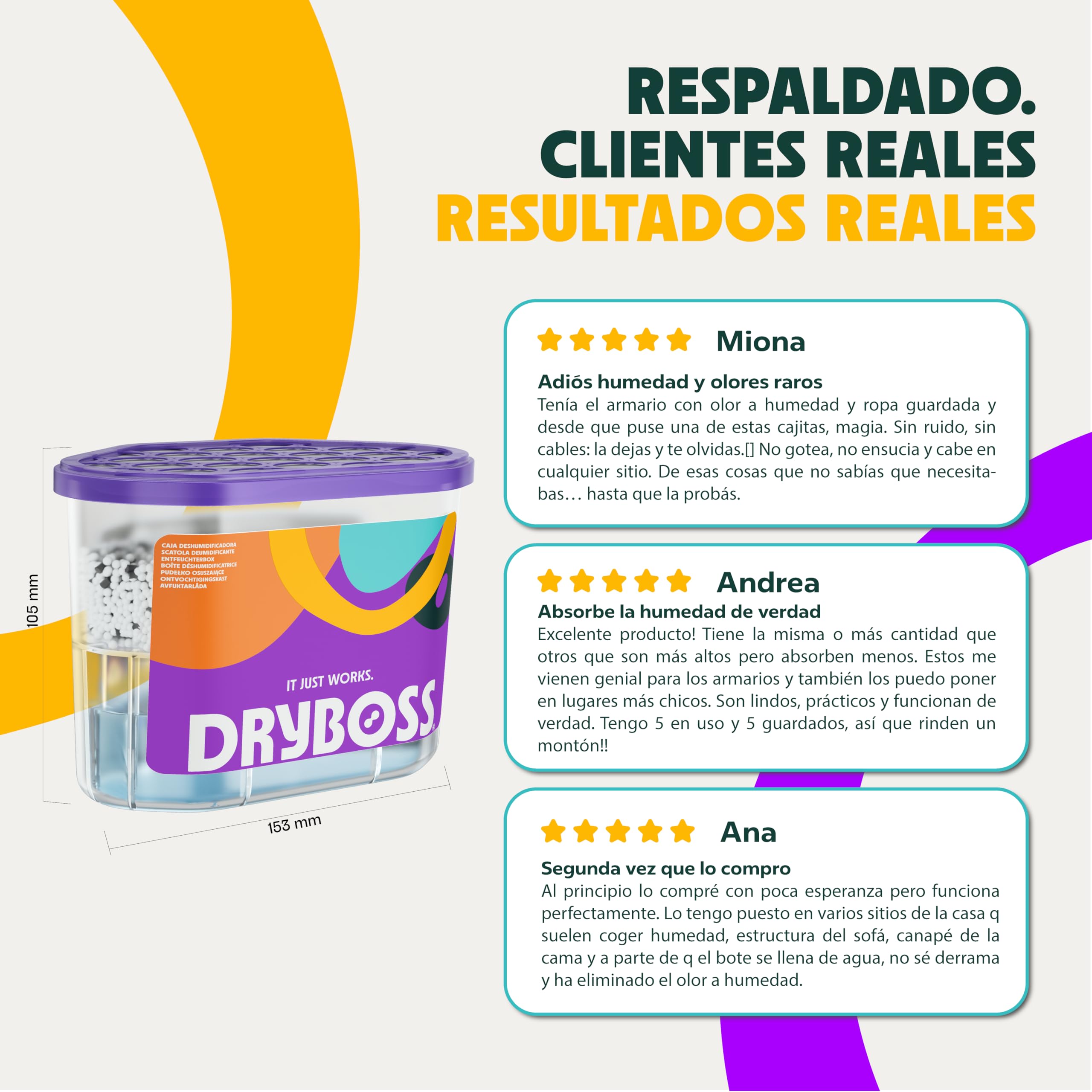 Pack x 6 Deshumidificador Absorbente Anti Humedades de Armarios, Interior Casa, Cajones, Habitacion, Pared, Coche. Quita Olores y Absorbe Humedades. Previene Condensación. Antihumedad