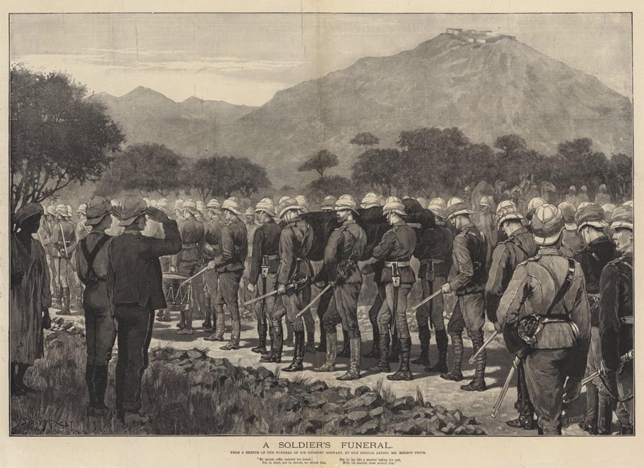 POSTERIIk Vintage Classic Picture Landscape Artwork a Soldier's Funeral by Sidney Paget Portrait Canvas Painting for Office Home Decor 60x90cm
