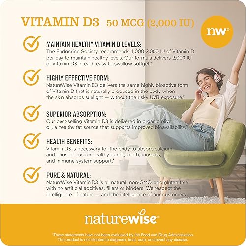 Miniatura 74 de Cápsulas de gel de vitamina D3 2000iu, de NatureWise, 1, 1
