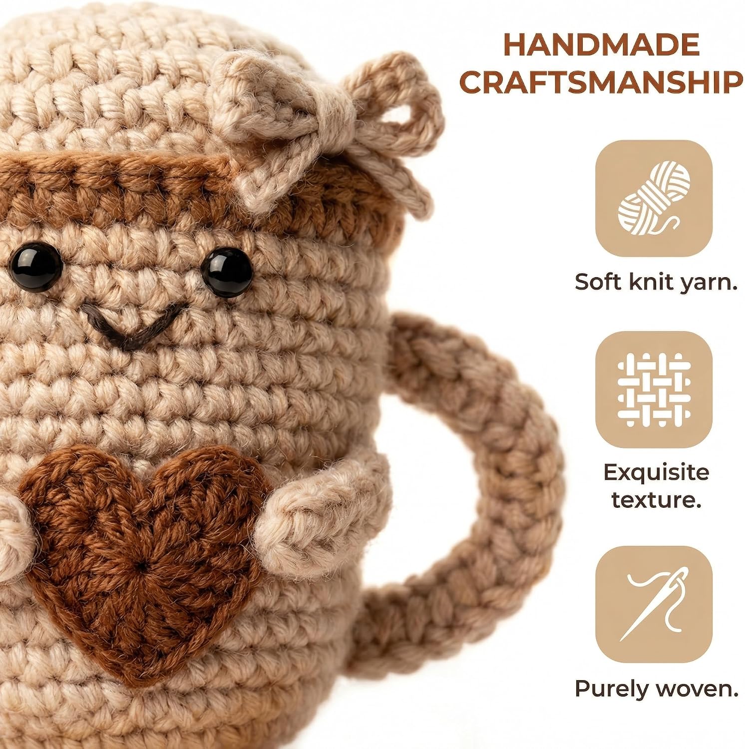 Birthday Mothers Day Gift for Mom Wife Grandma,Crochet Tea Cup