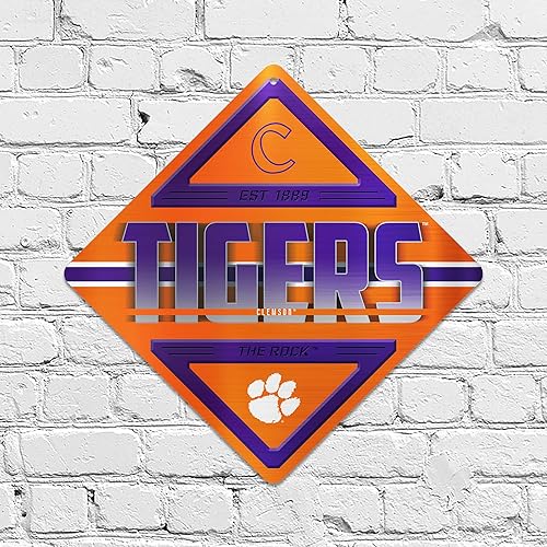 Miniatura 199 de Rico Industries NCAA - Letrero de metal estándar de 16.5 x 16.5 pulgadas, decoración del hogar, dormitorio, oficina, cueva de hombre