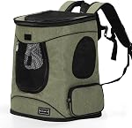 Petsfit Porte-boîte à dos pour chiens Cartable pour animaux de compagnie pour randonnée pédestre Cyclisme adapté aux petits chiens de taille moyenne Chats et lapins sous 10 Kg, Gris