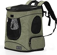 Petsfit Upgraded Pet Backpack Carrier for Small/Medium Dogs, Cats & Rabbits up to 18 lbs - Waist Cushion, Secure Lock Zippers, Breathable Mesh