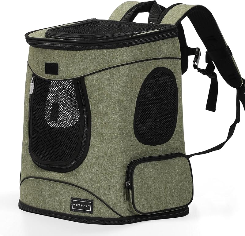 Mochila de Transporte para Cães e Gatos Petsfit com Suporte Lombar Acolchoado até 8 kg