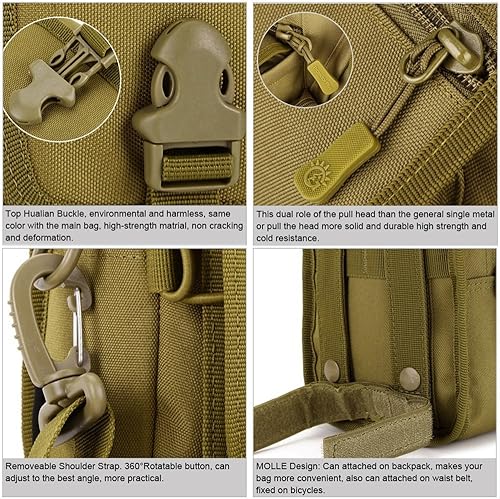 Miniatura 7 de UNISTRENGH Tactical Molle - Bolsa para revista de teléfono militar con velcro para cinturón de seguridad