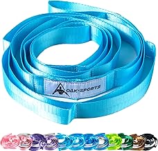 Oak-Sports Stretching Strap Yoga Strap for Physical Therapy with 10 Loops, Yoga Straps for Stretching, Upgraded Non-Elastic Stretch Band for Pilates, Dance and Gymnastics with Workout Guide