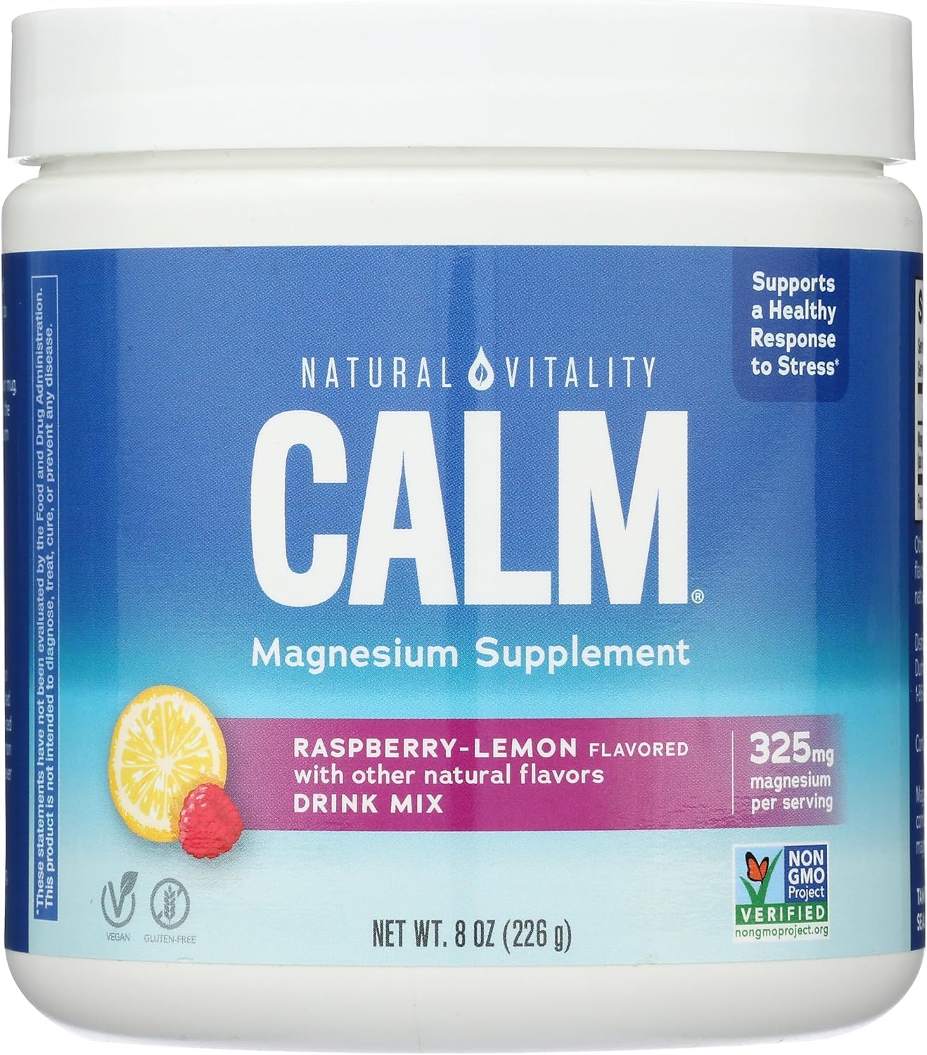 Natural Vitality Natural Calm Diet Supplement, Raspberry Lemon, 8 Ounce,Pack of 1