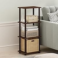 Vista 8 de Furinno Simplistic - Mesa auxiliar, paquete de 2 unidades, color roble francés y negro