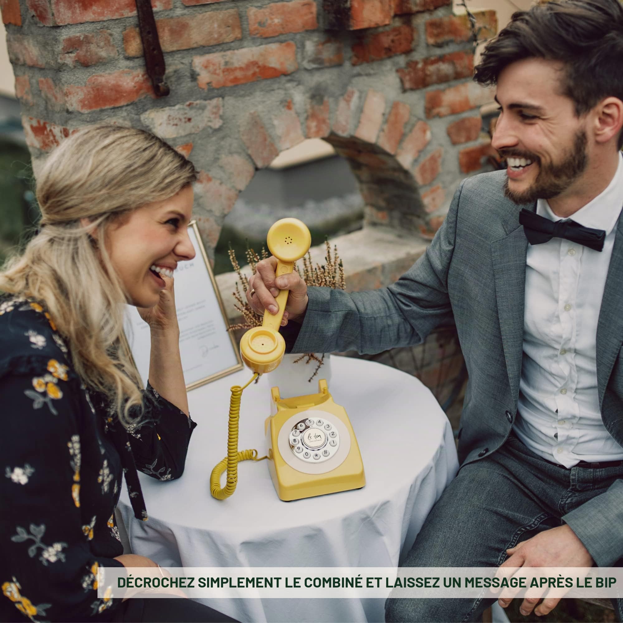 LE TON Livre d'or audio, beige, téléphone pour mariage et événements, téléphone invité, téléphone de mariage