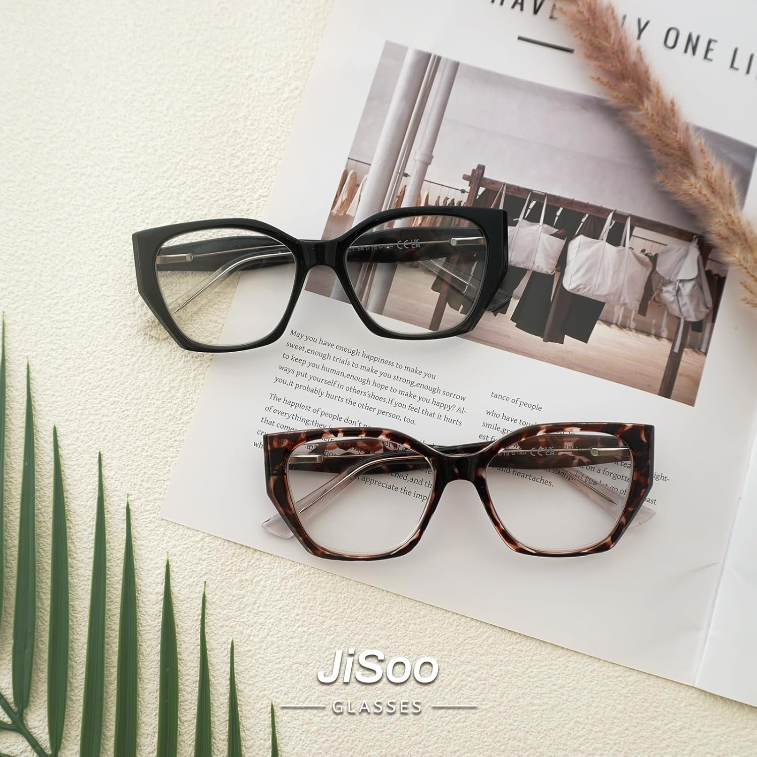 JiSoo Trendy Cat Eye Readers Oversized Stylish Cateye Reading Glasses Large Designer Readers for Women - Image 7
