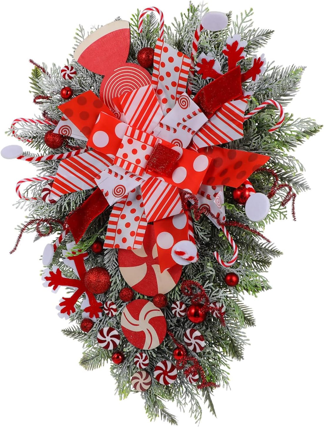 Kichvoe Christmas Wreath Unique Front Door Decor Eye-catching Holiday Pendant Easy to Install for Festive Wall Hanging Material