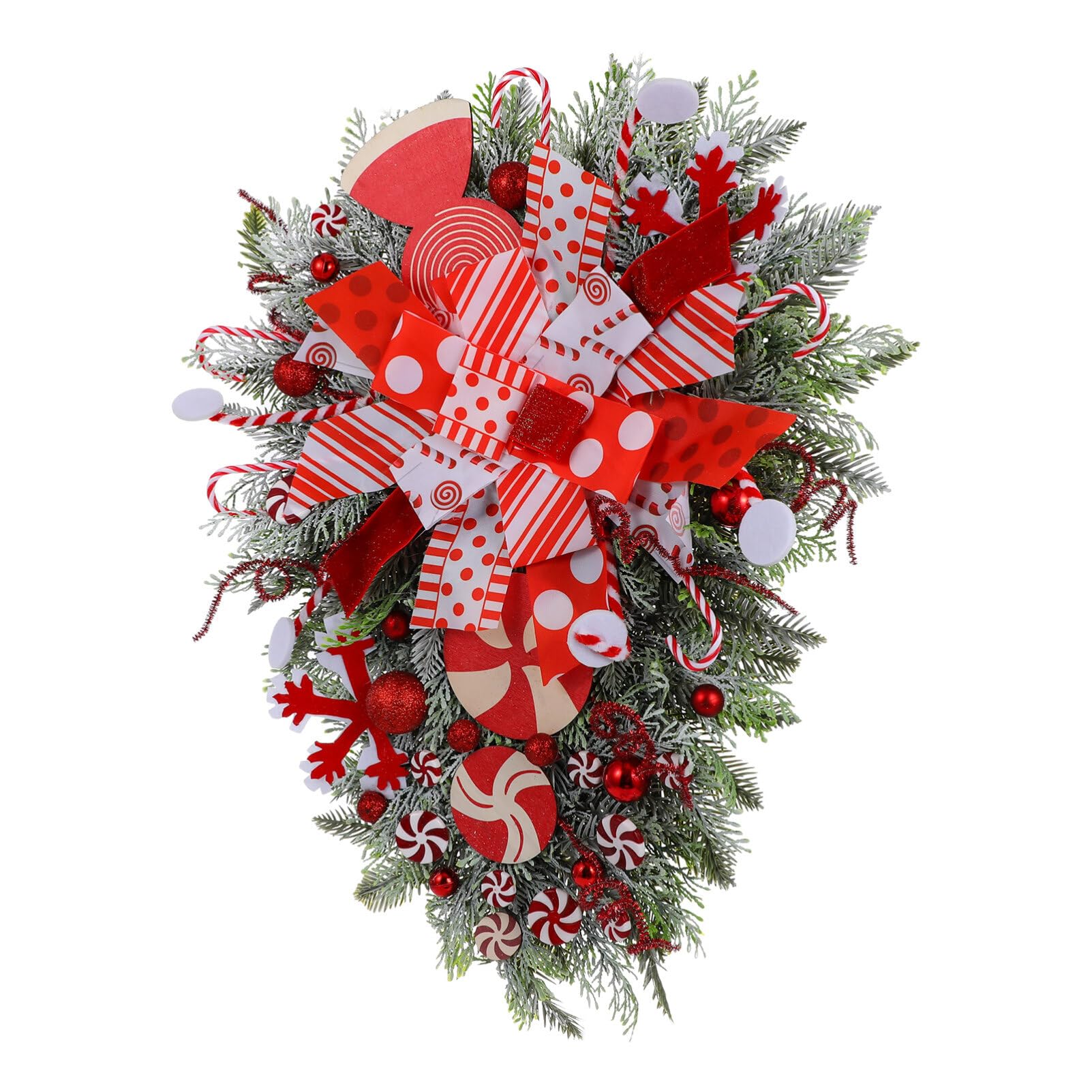 Kichvoe Christmas Wreath Unique Front Door Decor Eye-catching Holiday Pendant Easy to Install for Festive Wall Hanging Material
