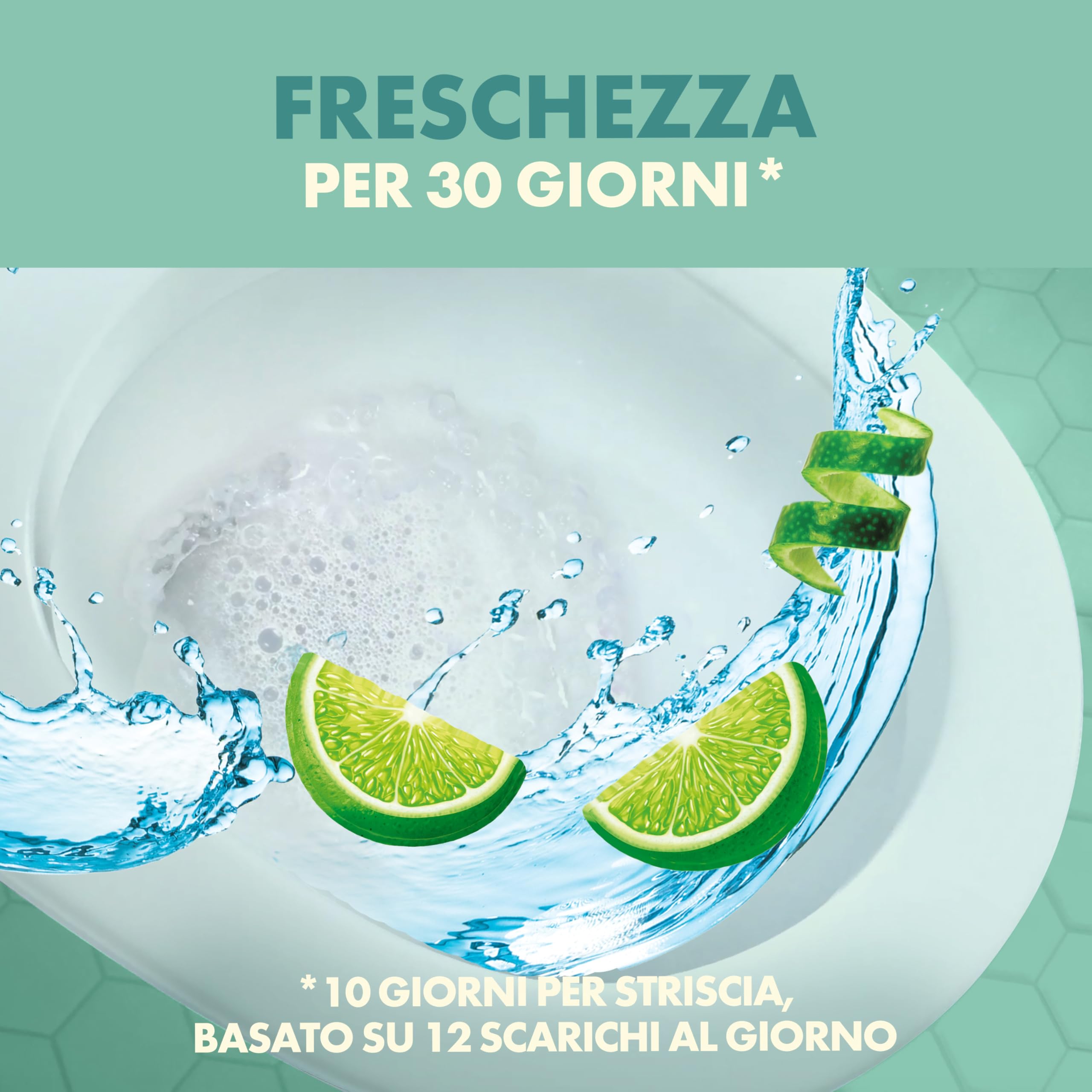 Duck Fresh Stickers - Strisce Adesive Gel Igienizzanti WC, Profumo Lime, Formato Scorta da 10 Confezioni, 30 Strisce