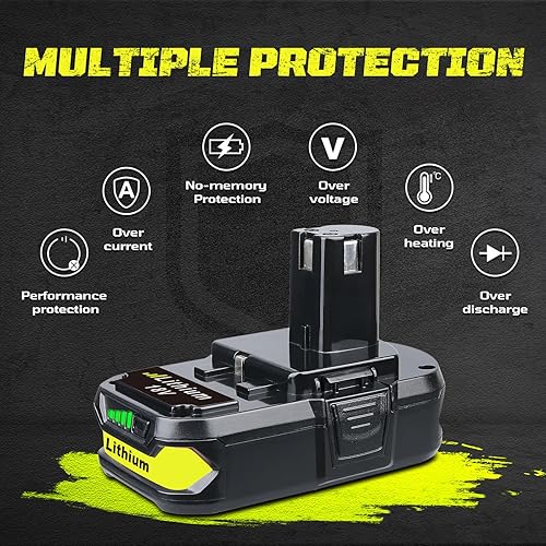 Miniatura 5 de Paquete de 4 baterías de repuesto de 3.0Ah P102 para Ryobi 18 V, compatible con baterías Ryobi P103 P104 P105 P108 P109 18 voltios herramientas