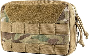 OneTigris MOLLE Pouch, Tactical Admin Pouch Belt EDC Tool Organizer Zippered Utility Waist Pack 7.5"x5"x2"