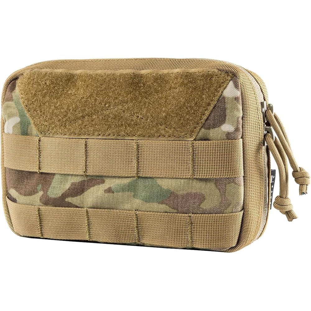 OneTigris Molle Pouch, Tactical Admin Pouch Belt EDC Tool Organizer Zippered Utility Waist Pack 7.5x5x2(Camocolor)