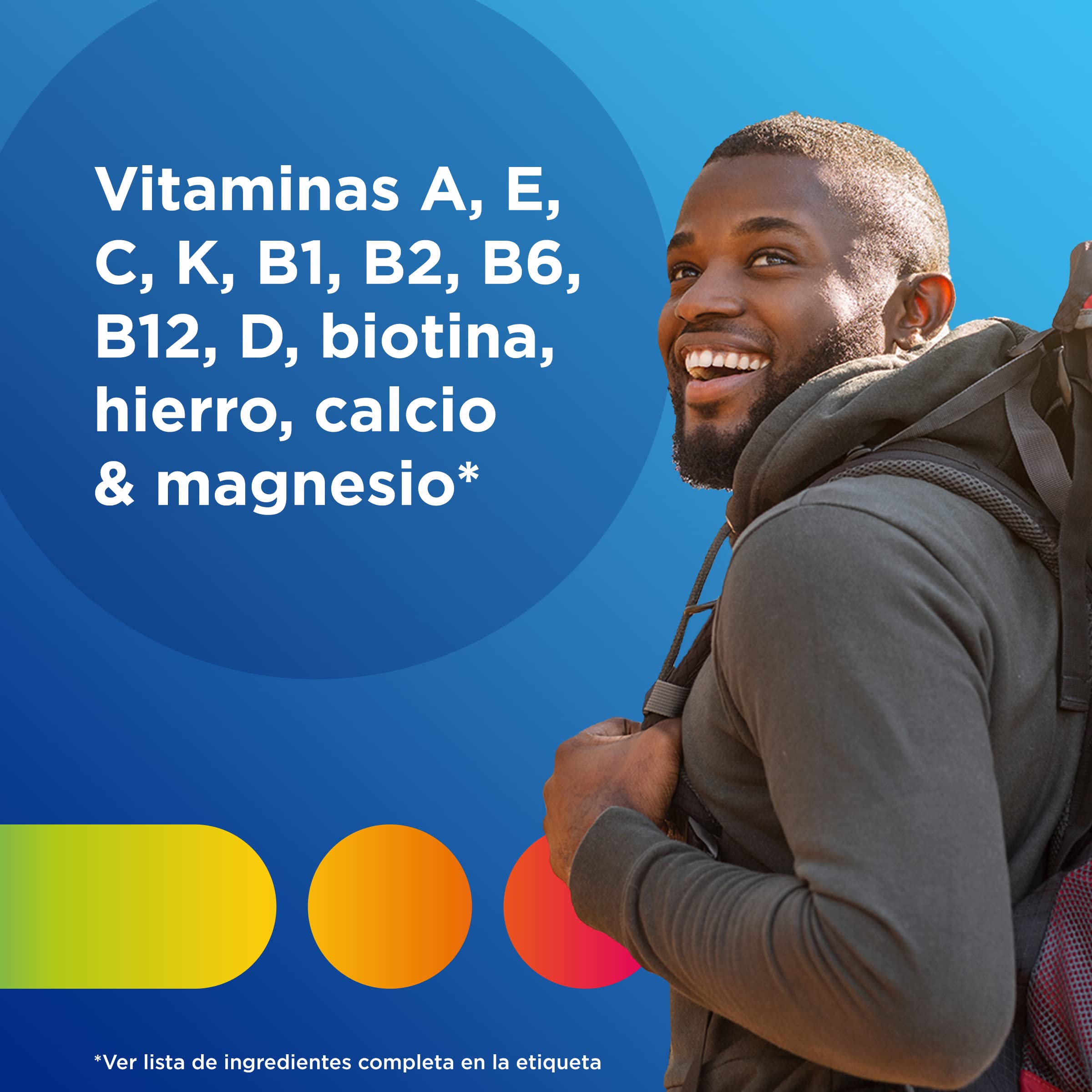 Multicentrum Hombre Complemento Alimenticio Multivitamínico y Multimineral Para Hombres, Con Vitamina C y D, Sin Gluten, 100 Comprimidos