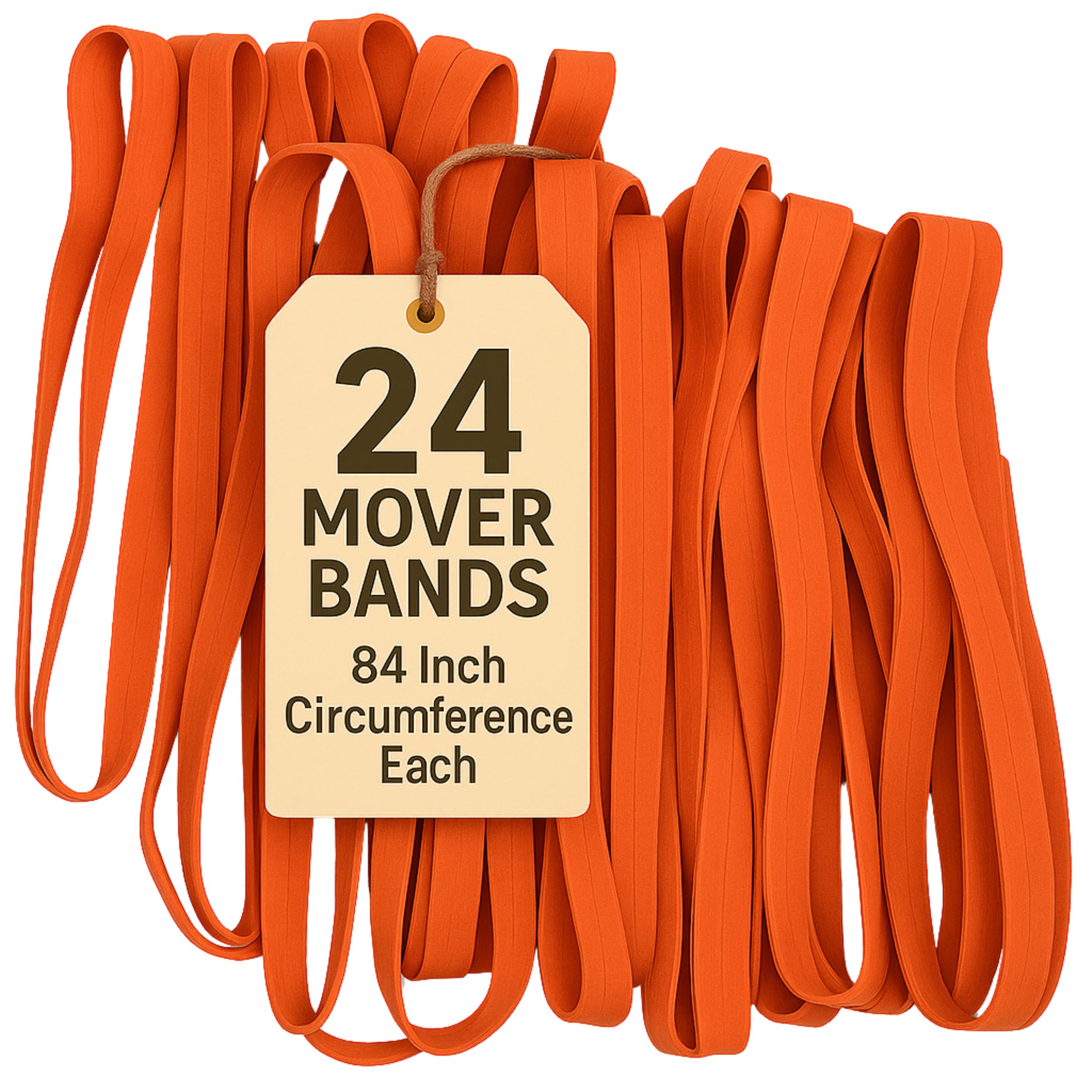 24 Pack Extra Large Rubber Bands for Furniture & Moving Blankets - 42" Length Extra Strength - Mover Bands to Secure Drawers, Doors & Covers - by Kitchentoolz