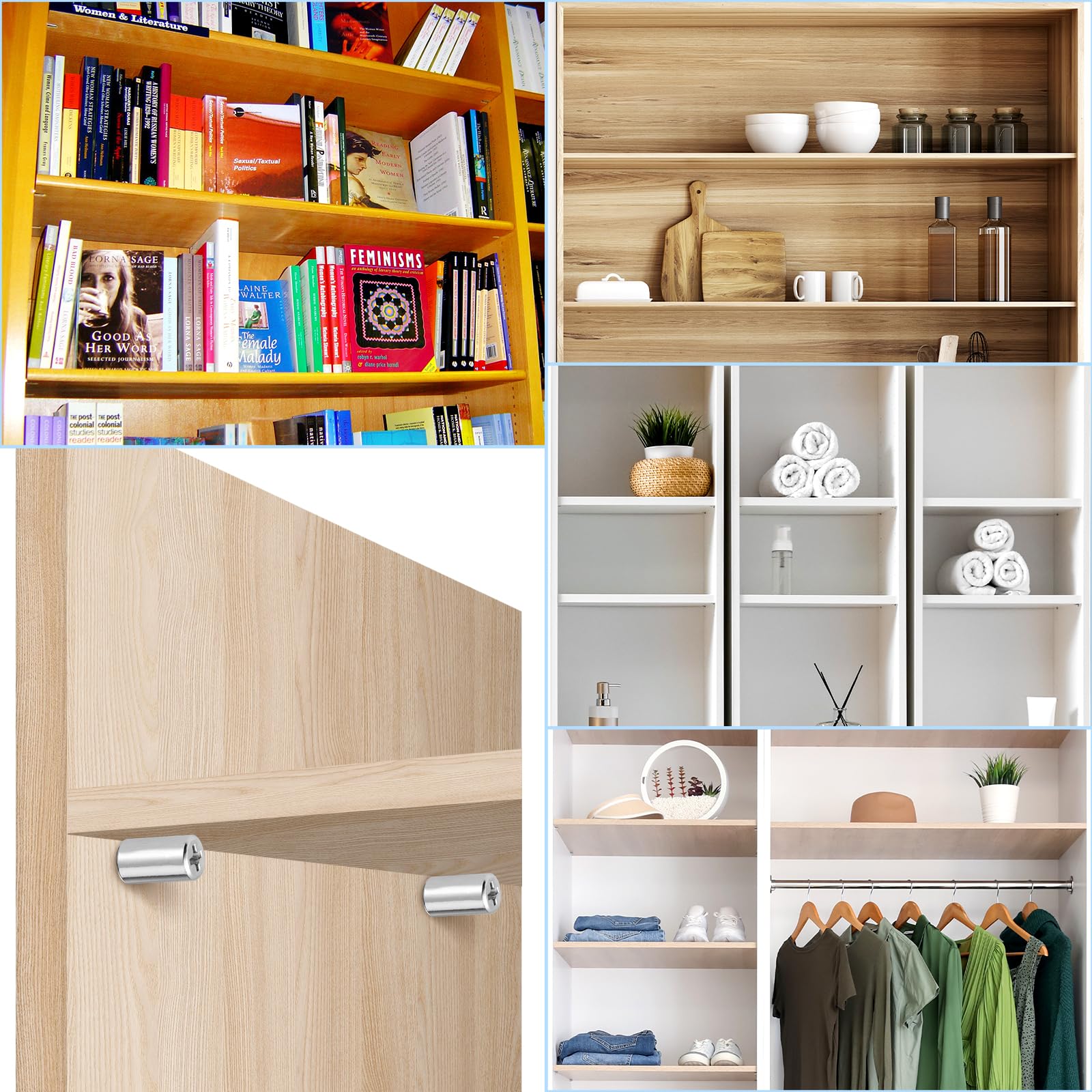 SWTYExt Lot De 60 Supports Pour étagères D'armoire 7,5 Mm - Supports D'étagères Avec Couvercles Anti-poussière Noirs - Support étagère En Bois Pour Armoires Et Meubles