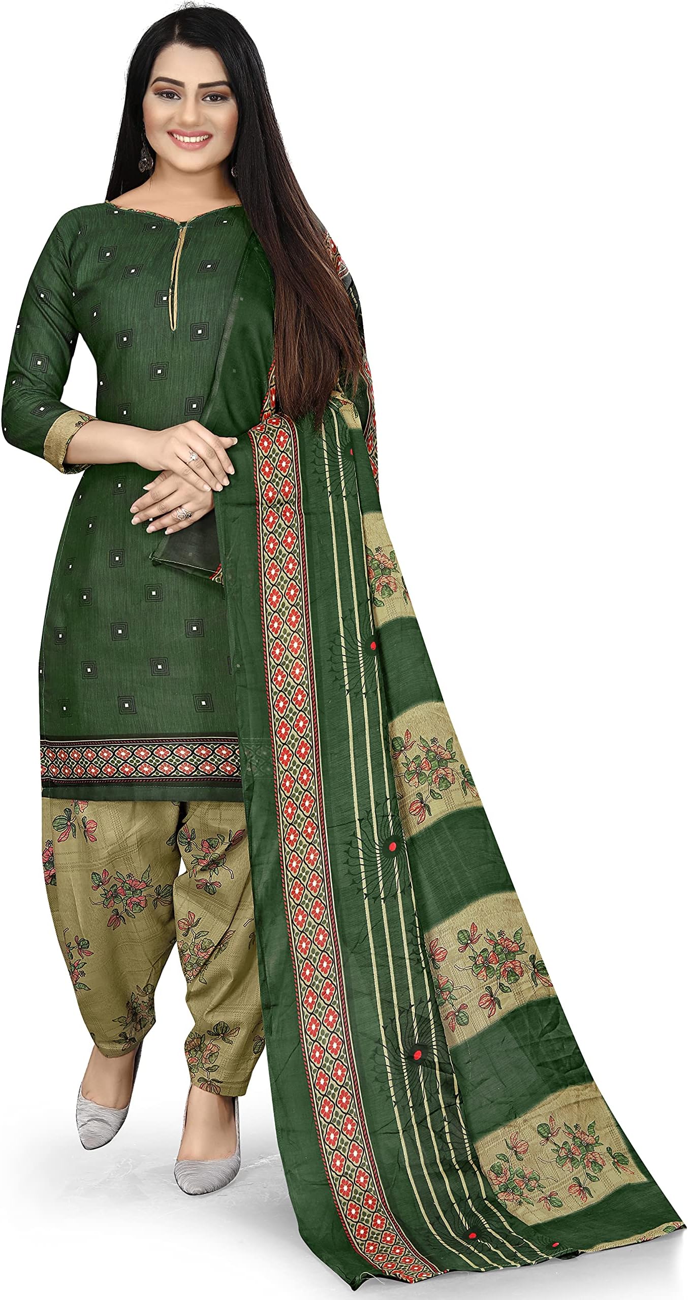 Rajnandini Women's Pure Cotton Hand Work Kurta Set With Dupatta (JOPLJPR818-Off-White)