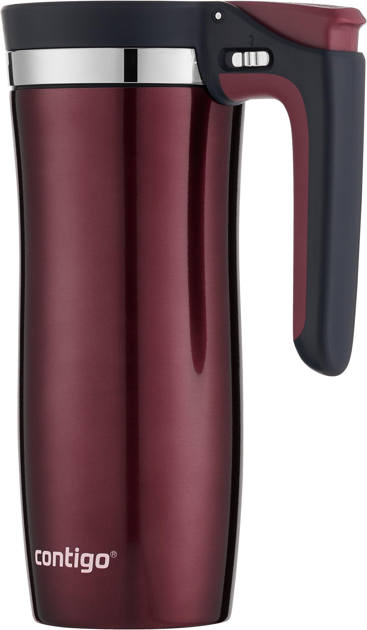 Handled AUTOSEAL Stainless Steel Travel Mug with Easy-Clean Lid 16oz.