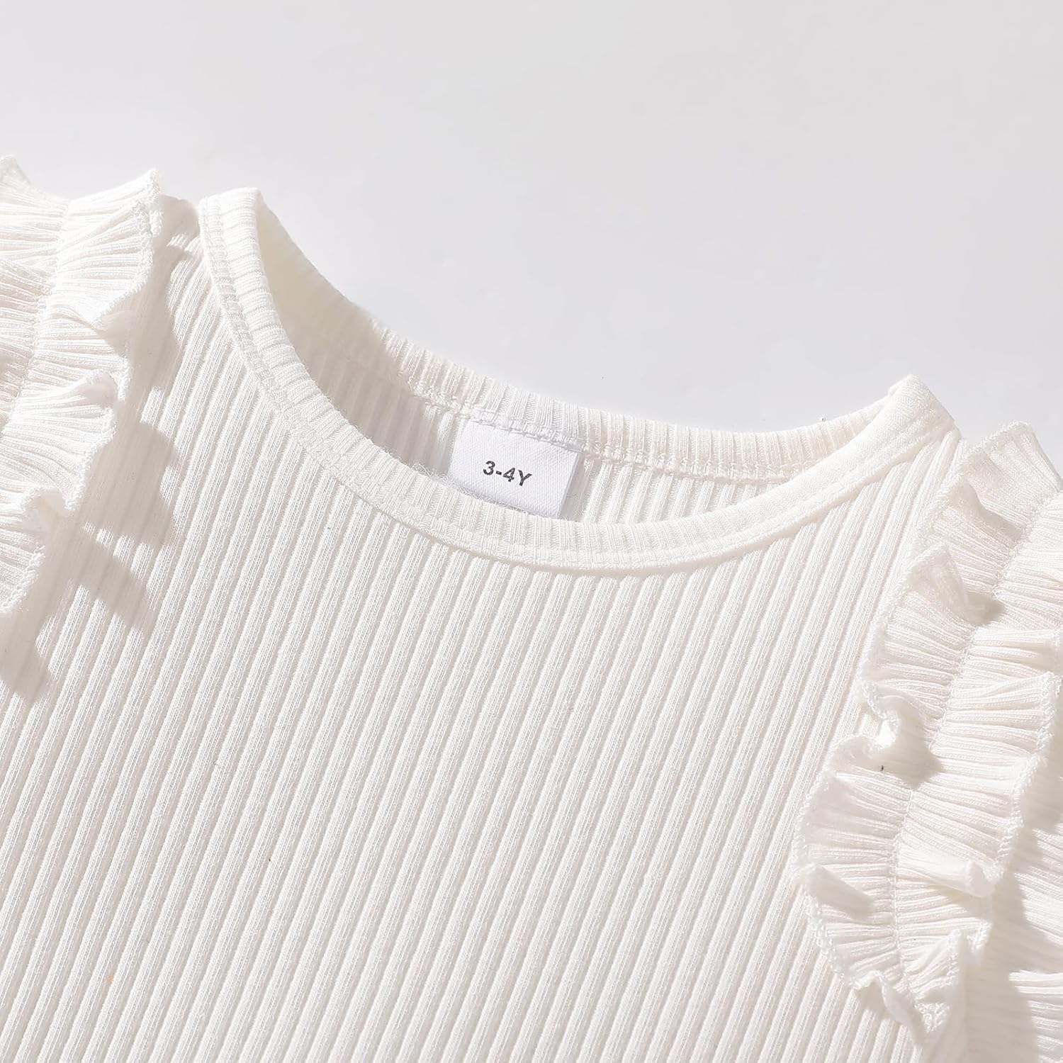 Girls' 2-Piece Set Outfit, Skirt Outfit Summer Ribbed Top and Plaid Mini Skirt,Sweet ruffled cuffs - Image 2