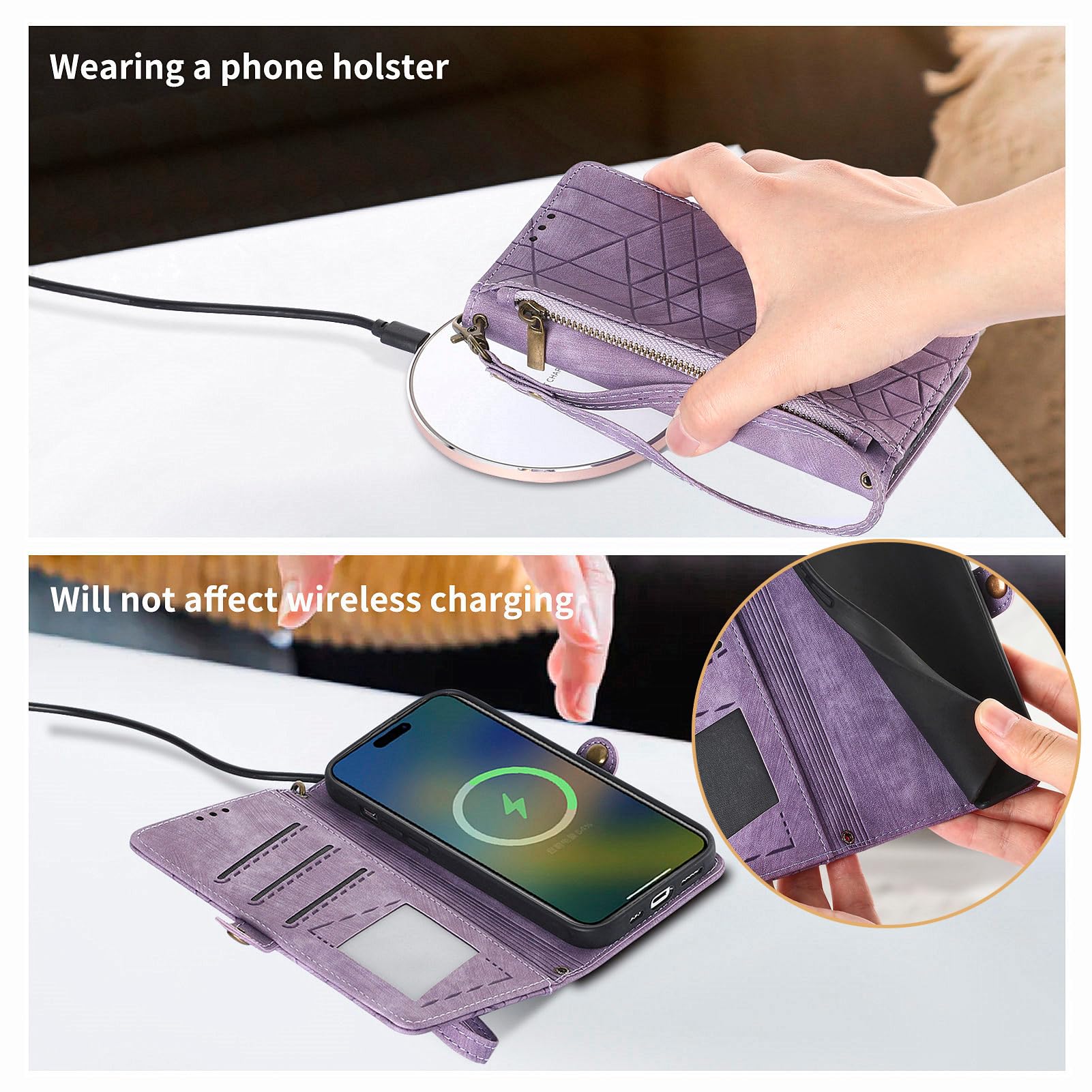 BAILI Cover per Oppo X3/Find X3 PRO, Cerniera Tasca per Oppo X3/Find X3 PRO Case, Custodia Pelle con Magnetica, Case Caso per Oppo X3/Find X3 PRO