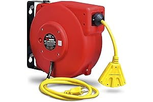 ReelWorks 14AWG 40FT Triple Tap Retractable Extension Cord Reel