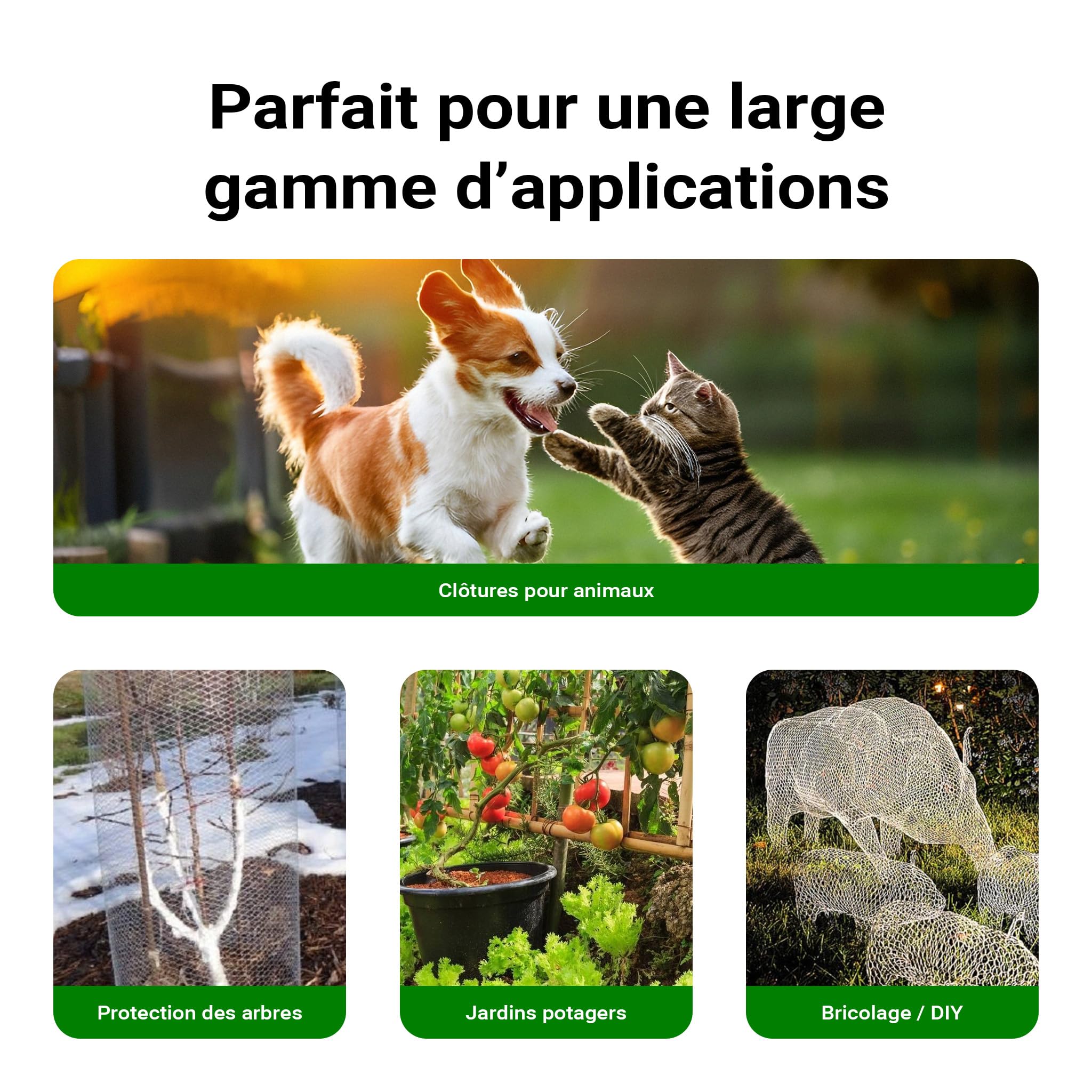 Wiltec Fil de grillage Noir à mailles carrées 12 x 12 mm - 25 m x 50 cm - en Acier galvanisé revêtus par PVC - Rouleau Clôture pour Volière Clapier Jardin Sylviculture Agriculture
