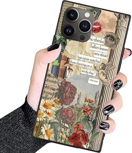 ZHUXUXITT Funda cuadrada de lujo para iPhone 13 Pro para mujeres, elegante funda cuadrada de moda para mujeres y niñas, funda de policarbonato duro