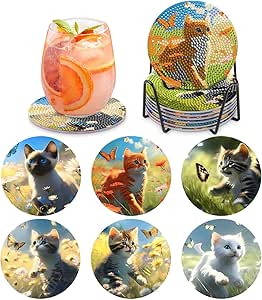 MOGTAA Diamond Painting Untersetzer 6er Set - DIY Diamant Tassenuntersetzer