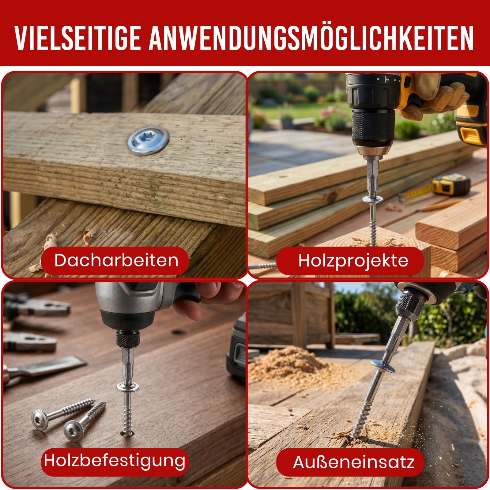 Tornillo de cabeza de disco de acero inoxidable A2 ETA 8 x 120 TX40 Torx para construcción de madera, V2A, para construcción de madera, pérgola, viga, 200 unidades