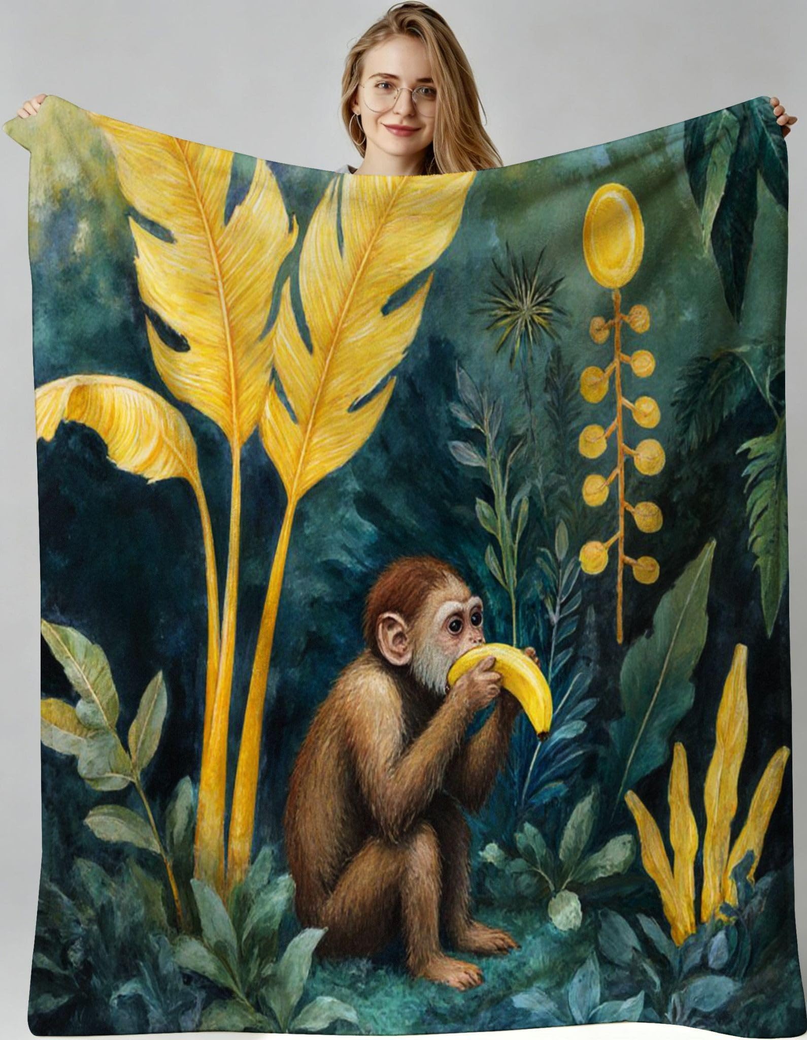 Couverture polaire singe pour des soirées cocooning en famille dans le salon