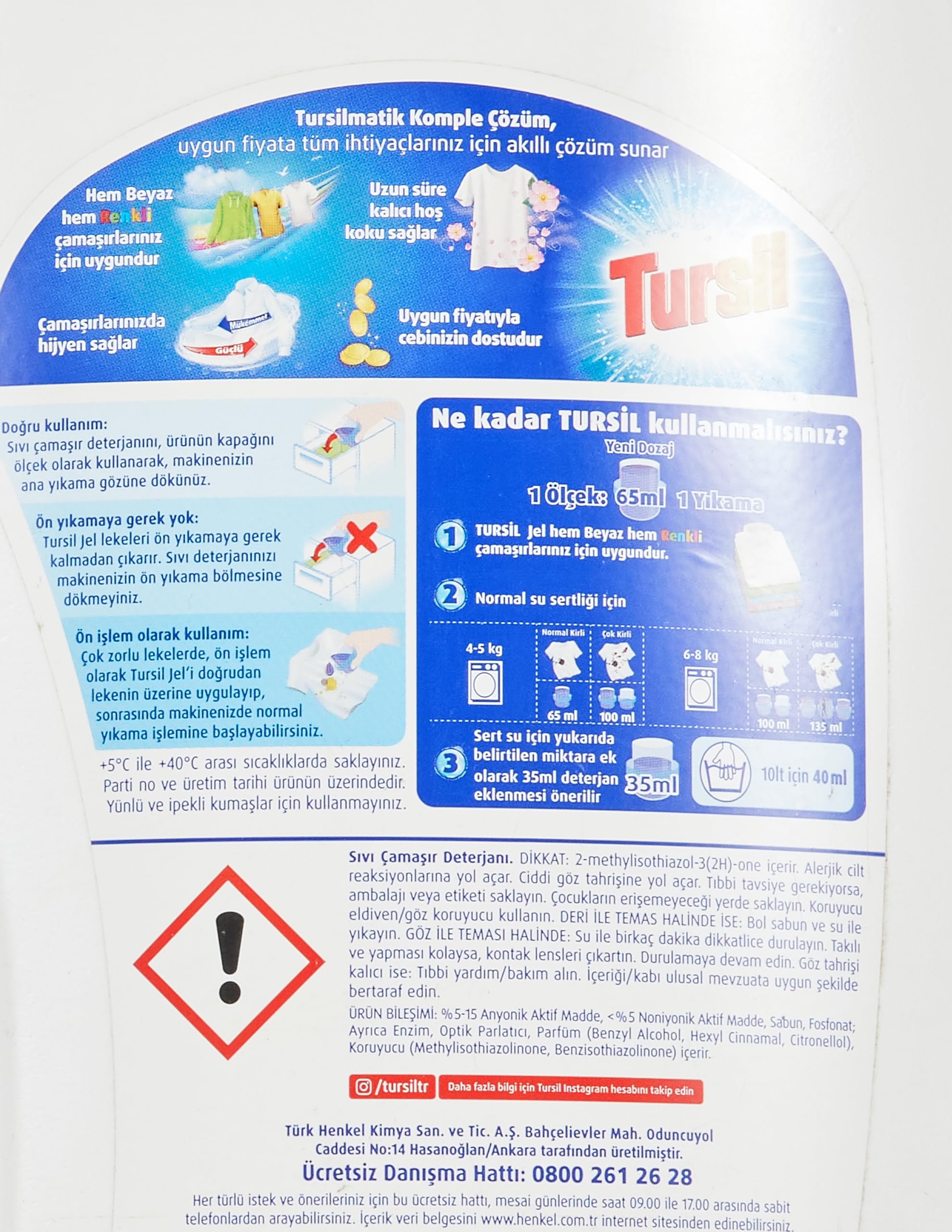 Tursil Komple Çözüm Leylak Bahçesi 53 Yıkama Sıvı Çamaşır Deterjanı Ekonomik Boy 1 x 3440 ml