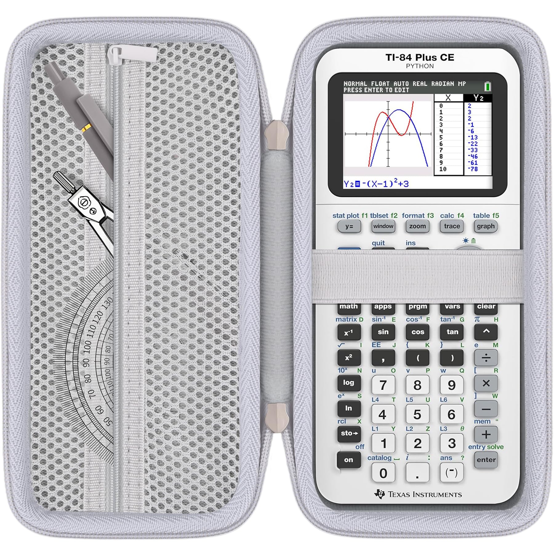 Khanka Stroage Case for Texas Instruments TI-84 Evo/TI - 84 Python/TI-83 Plus/TI-84 Plus/TI-84 Plus CE Color Graphing Calculator, Case Only (Bright White)
