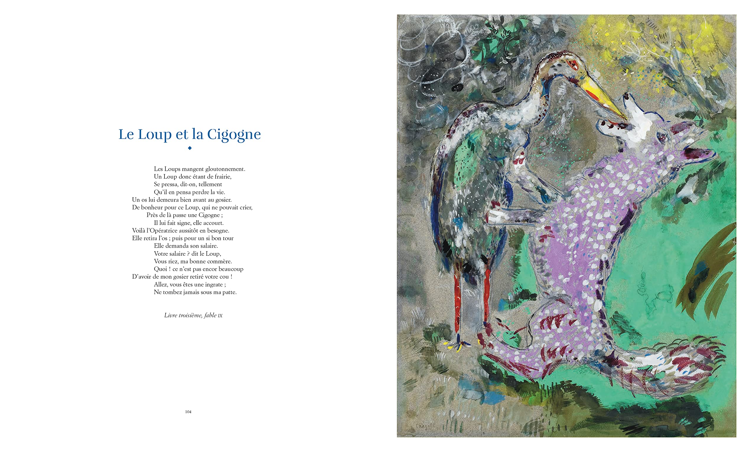 Les Fables de La Fontaine illustrées par Chagall. Version grand format