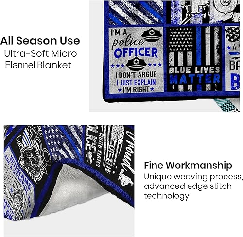 Miniatura 7 de Regalos de graduación de la Academia de Policía, la mejor idea de regalo de cumpleaños de oficial de policía para él, manta para graduación de la