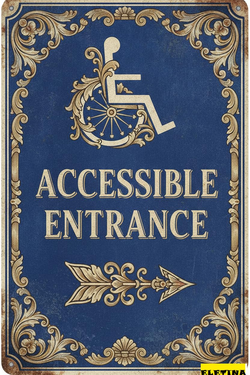 Personalized Sign for Man Cave Metal Tin Handicap Parking, 8x12 Inches, Blue, Wall Mount, Parking Entrance Warning Private Property Decorative