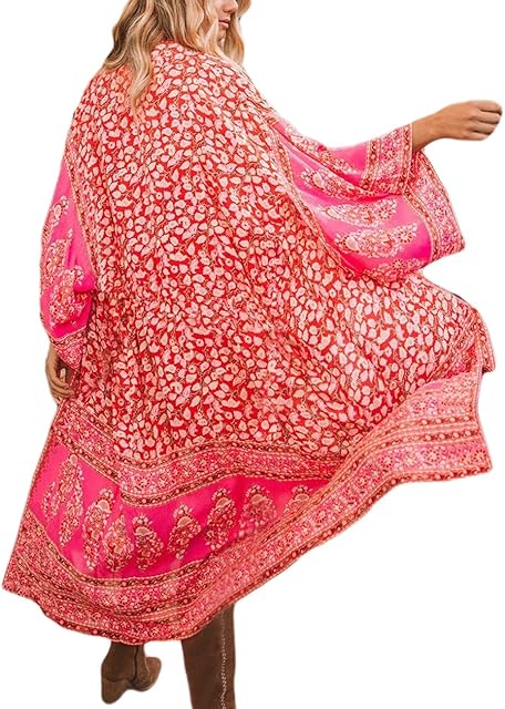 Bsubseach Womens Chiffon/Rayon Beach Blouses Kimono Cardigan Long Bikini Cover Up