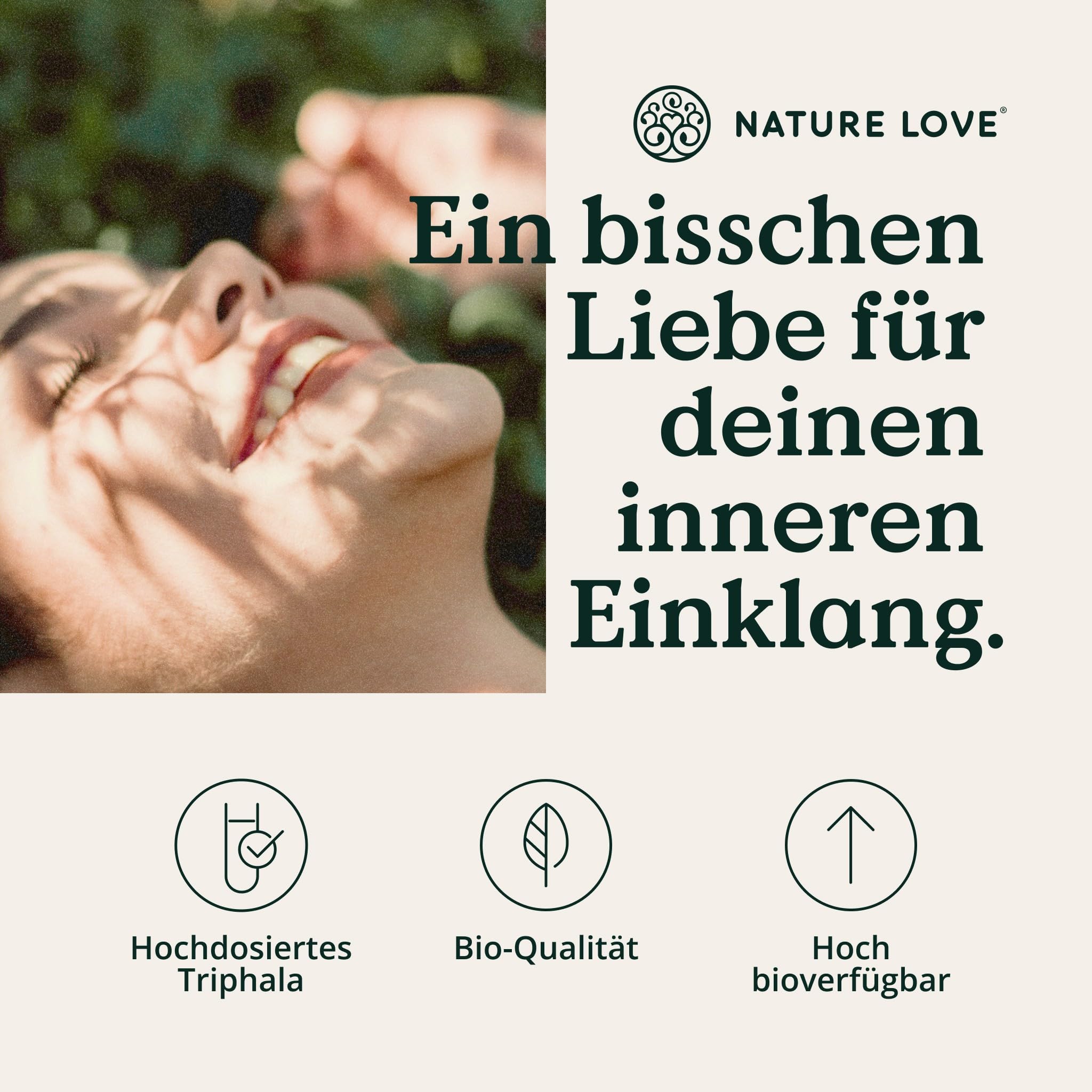 NATURE LOVE® Bio Triphala - Hochdosiert mit 500mg je Kapsel - 180 Kapseln - Hochwertiger Rohstoff aus Indien - Laborgeprüft und zertifiziert Bio, in Deutschland produziert