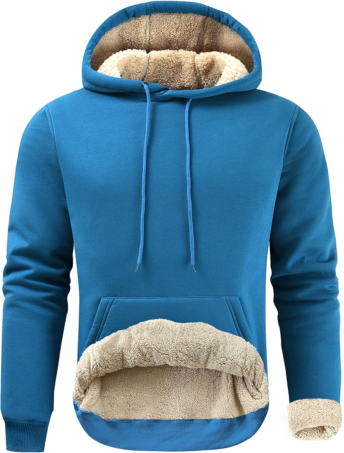 Gesean Men's Cotton Fleece Pullover Hoodie Long Sleeve Hooded Sweatshirt with Kangaroo Pocket