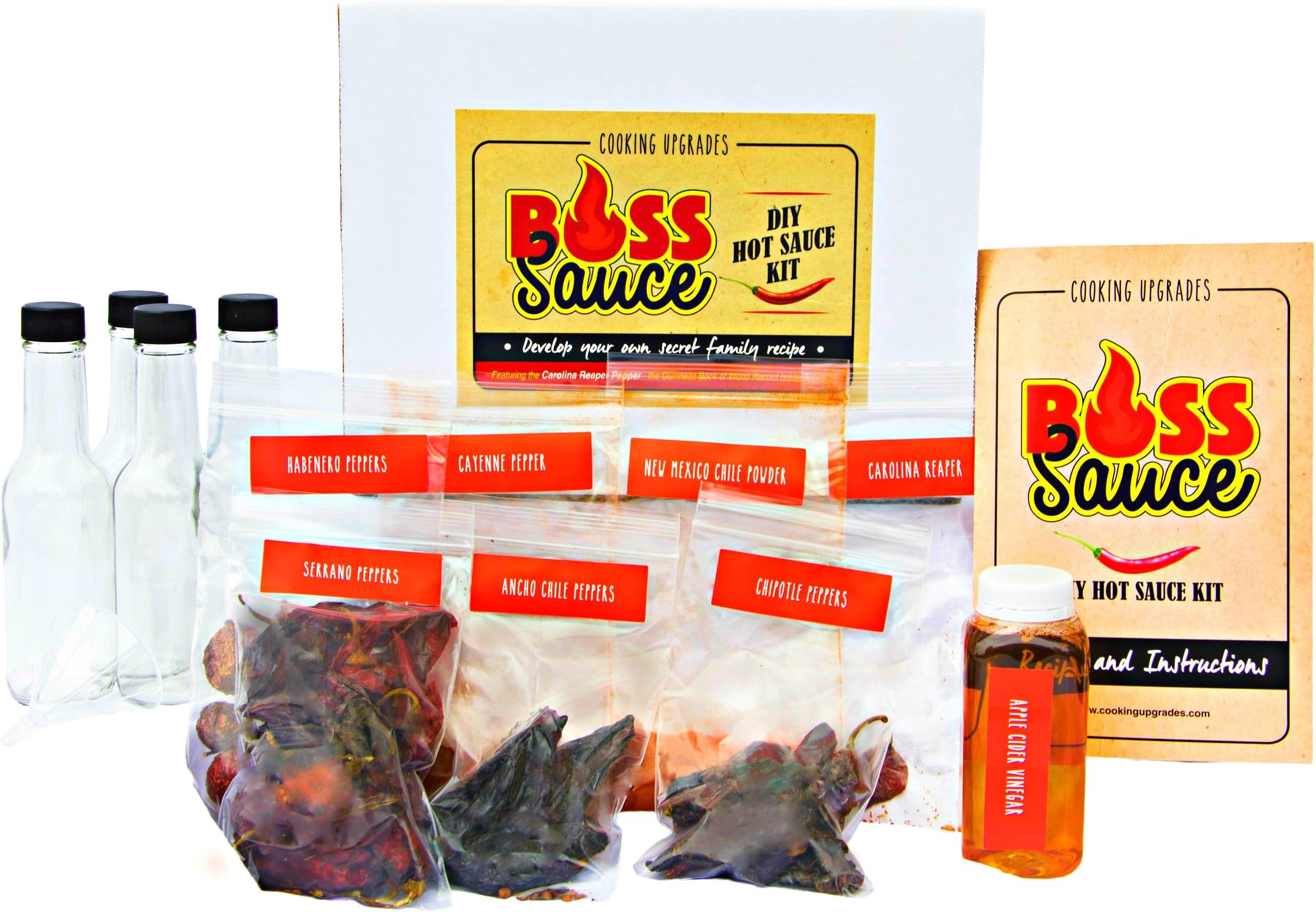 Cooking Upgrades Deluxe DIY Hot Sauce Kit featuring Carolina Reaper Complete Make from Home Set