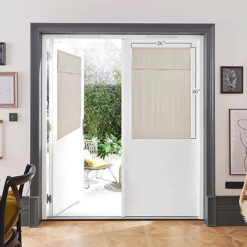 Miniatura 138 de RYB HOME Cortinas de oscurecimiento de habitación para puerta francesa, cortinas de ventana para puertas de vidrio, aislamiento térmico, cortina