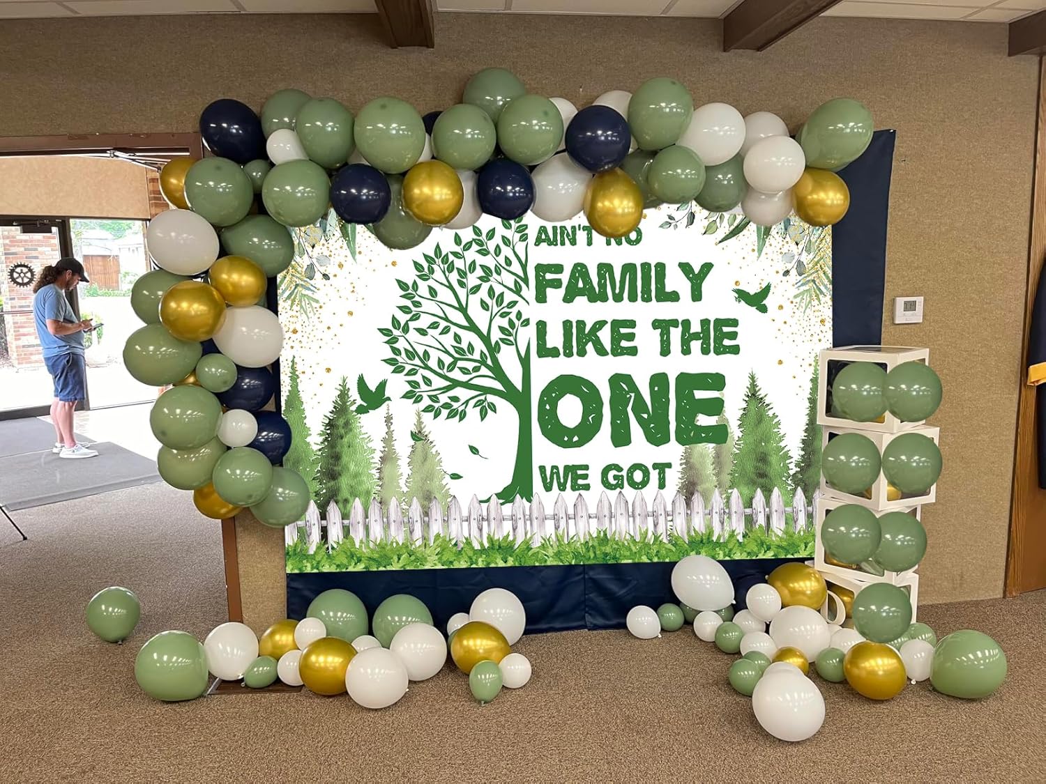 Family Reunion Backdrop Family Tree Family Gathering Party Decorations Banner Welcome to Our Family Members Photography Background (10x8FT: 120x96 inch)