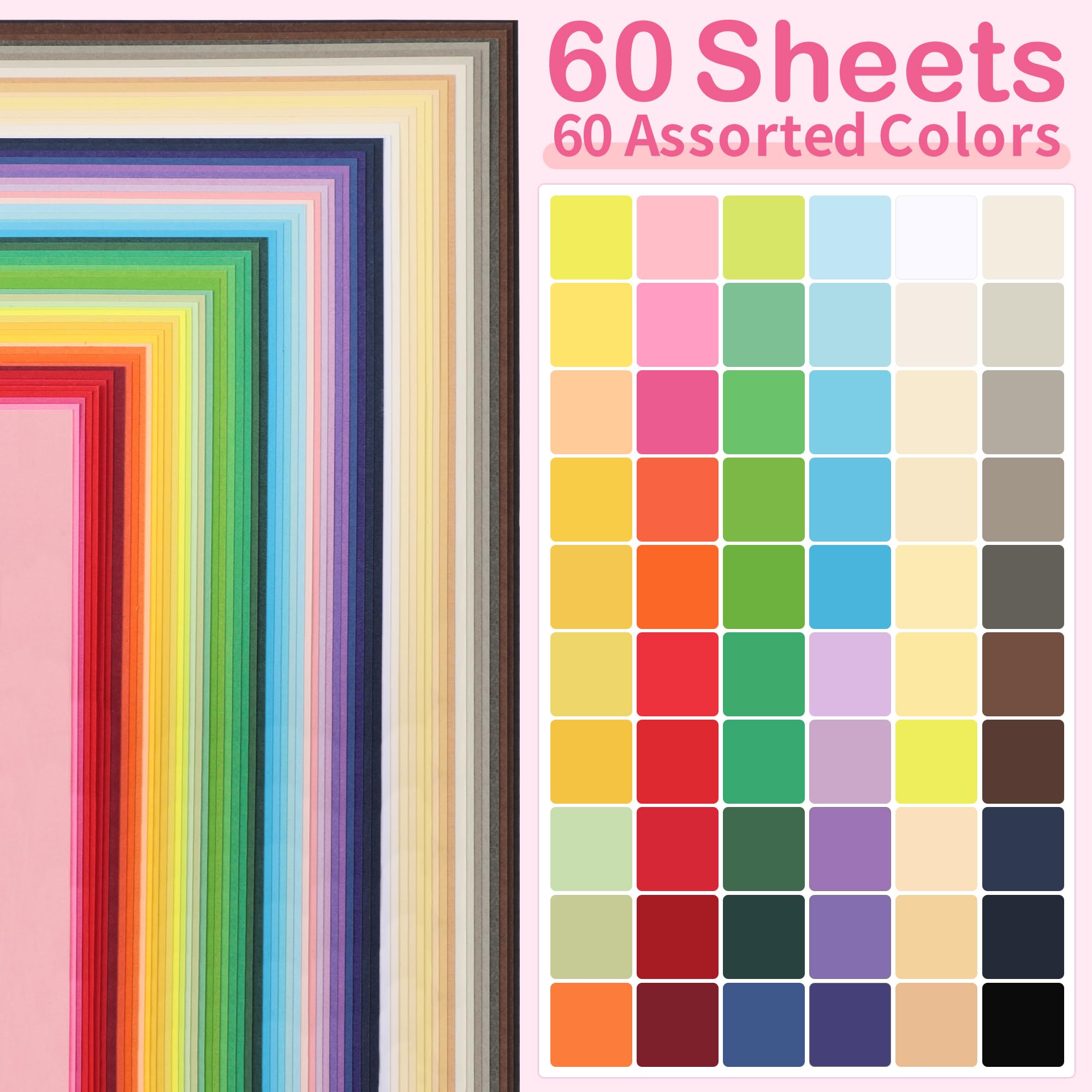 Cartoncino colorato A4 60 colori 180gsm Scrapbook PAP18MX3